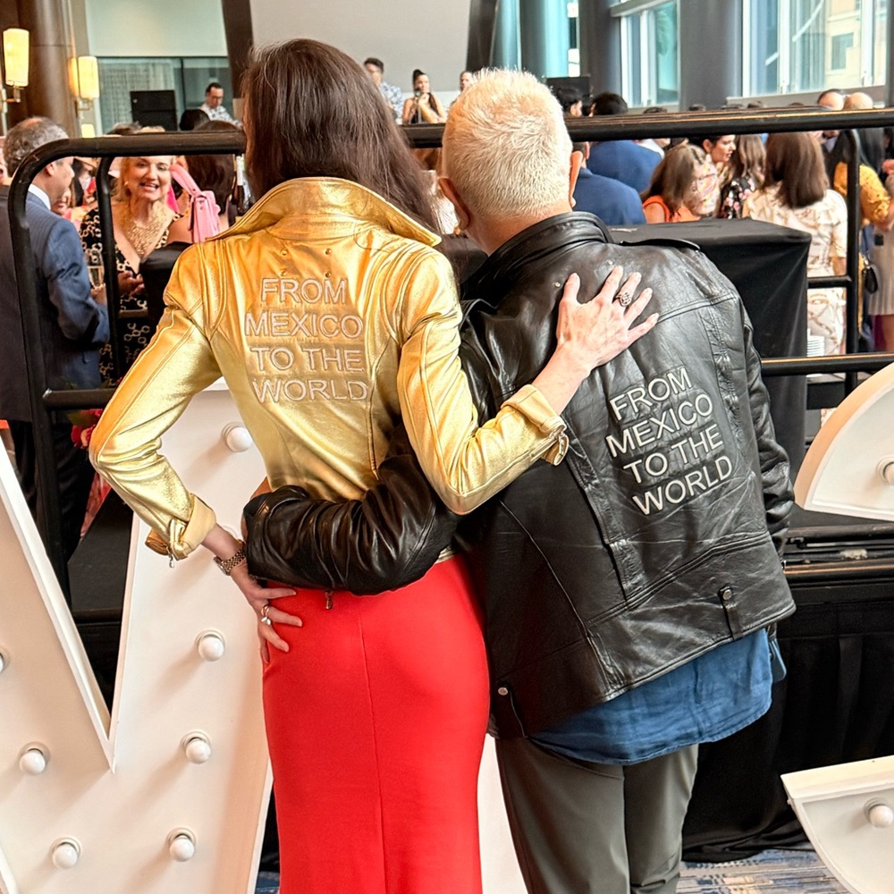 Women's Shimmering Gold Leather Jacket